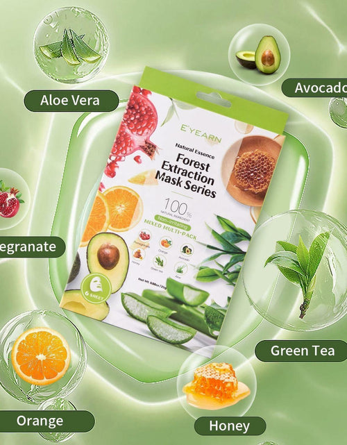 Load image into Gallery viewer, Generic Herbal Face Sheet Masks Aloe Vera Vitamin C Glycerin 1 Count Pack of 5
