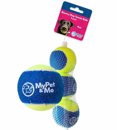 My Pet & Me Dog Tennis Balls 2.5-Inch Soft Lightweight Indoor Outdoor 3 Pack