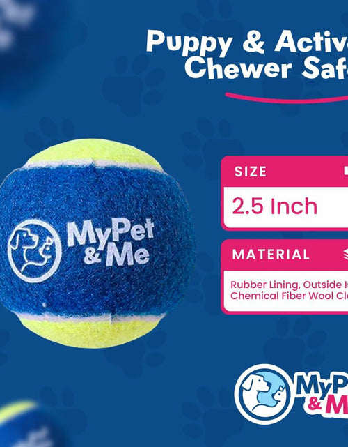 Load image into Gallery viewer, My Pet &amp; Me Dog Tennis Balls 2.5-Inch Soft Lightweight Indoor Outdoor 3 Pack
