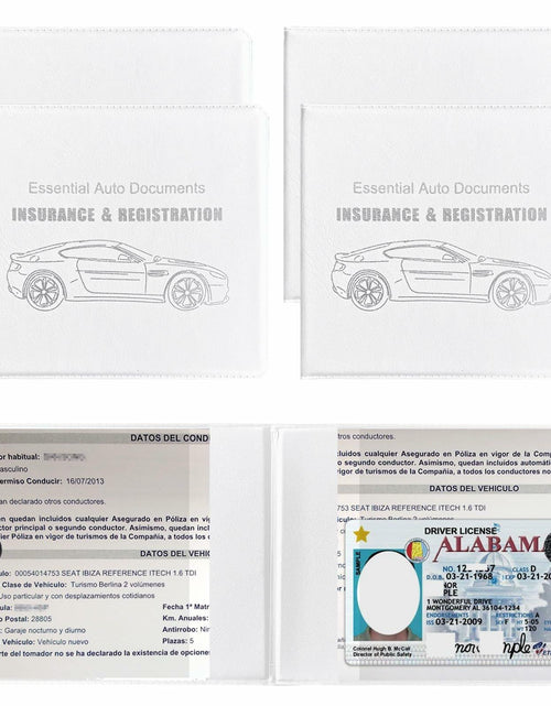 Load image into Gallery viewer, Yourkar 4PCS Car Registration Insurance Holder Organizer Magic Tape White Big
