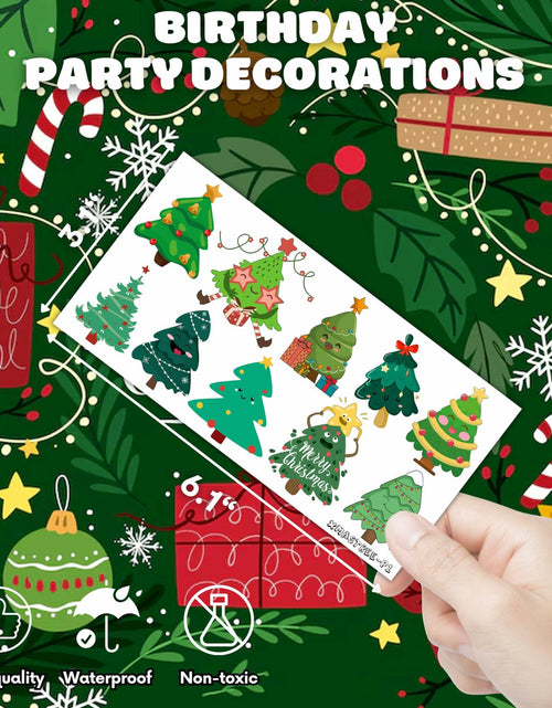 Load image into Gallery viewer, MeoIsDaBest 105 PCS Christmas Tree Temporary Tattoos Multi Color Party Favors
