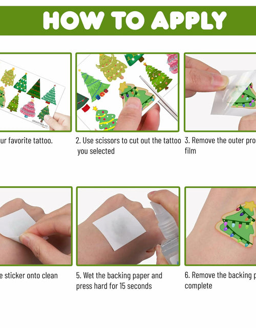 Load image into Gallery viewer, MeoIsDaBest 105 PCS Christmas Tree Temporary Tattoos Multi Color Party Favors
