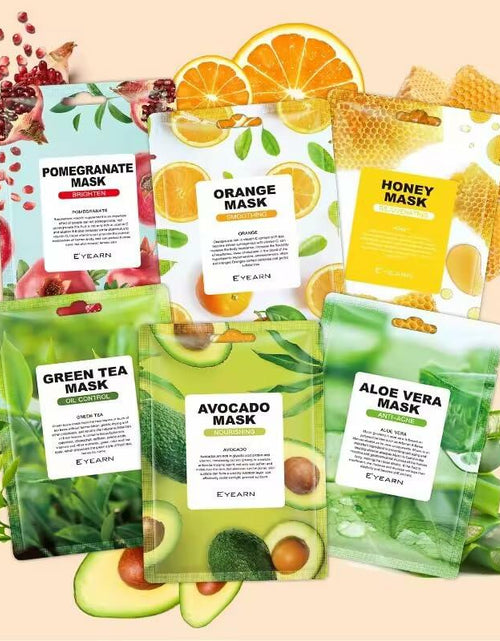 Load image into Gallery viewer, Generic Herbal Face Sheet Masks Aloe Vera Vitamin C Glycerin 1 Count Pack of 5

