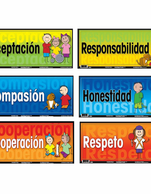 Load image into Gallery viewer, Poster Pals Spanish Educational Language Teaching Posters 6-Set Multicolor
