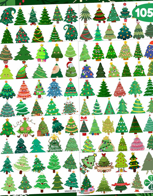 Load image into Gallery viewer, MeoIsDaBest 105 PCS Christmas Tree Temporary Tattoos Multi Color Party Favors
