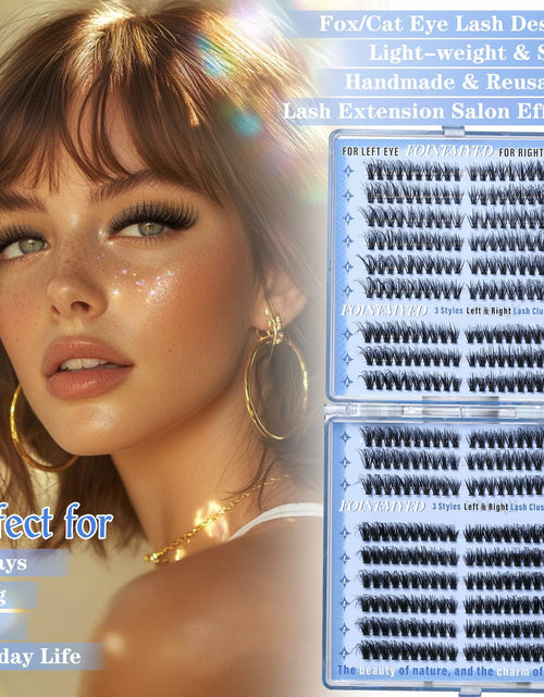 Load image into Gallery viewer, FOINEMYED Lash Clusters 360 Pcs 9-18mm Cat Eye Wispy D Curl Natural
