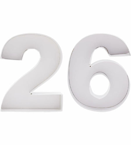 Alkiuyfv 8" Fillable Paper Mache Number Cardboard Letter Tray Container 26 White