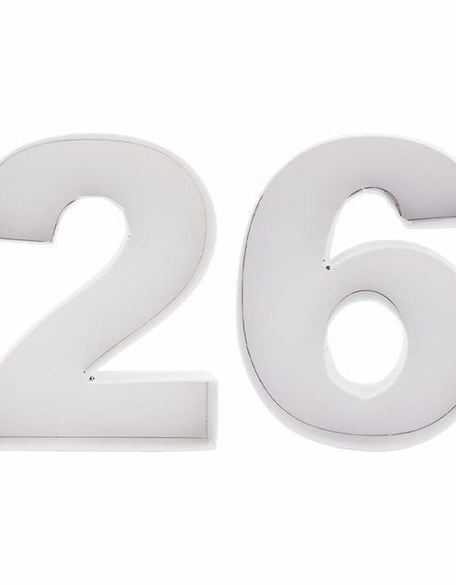 Load image into Gallery viewer, Alkiuyfv 8" Fillable Paper Mache Number Cardboard Letter Tray Container 26 White
