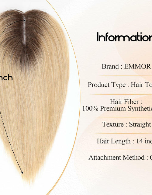 Load image into Gallery viewer, EMMOR 14in Synthetic Hair Topper with 3 Clips 5x3.5 Base Ombre Light Blonde
