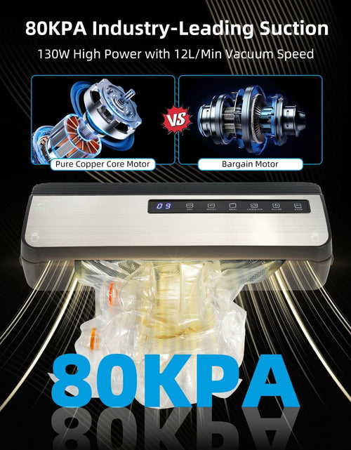Load image into Gallery viewer, CUBETA 8-in-1 Vacuum Sealer Machine 80KPA Digital 20 Bags Silver
