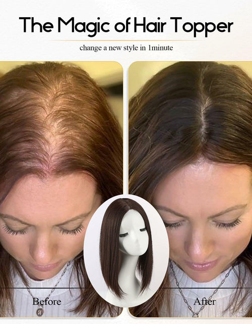 Load image into Gallery viewer, EMMOR 14in Synthetic Hair Topper with 3 Clips 5x3.5 Base Ombre Light Blonde
