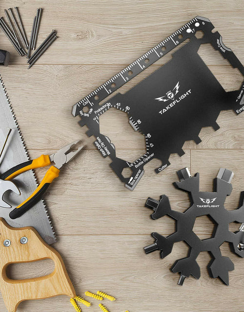 Load image into Gallery viewer, TF TAKEFLIGHT Tactical EDC Credit Card Multitool Set Black Screwdriver
