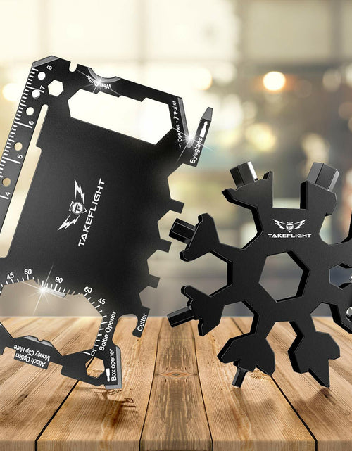 Load image into Gallery viewer, TF TAKEFLIGHT Tactical EDC Credit Card Multitool Set Black Screwdriver
