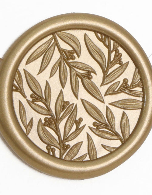 Load image into Gallery viewer, UNIQOOO 3D Leaf Wax Seal Stickers Prosecco Metallic Light Gold 50 Pcs
