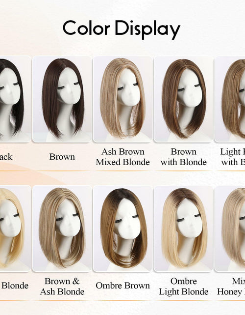 Load image into Gallery viewer, EMMOR 14in Synthetic Hair Topper with 3 Clips 5x3.5 Base Ombre Light Blonde
