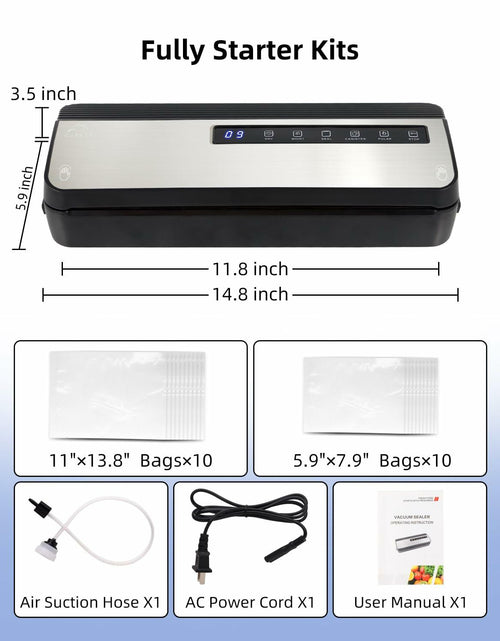 Load image into Gallery viewer, CUBETA 8-in-1 Vacuum Sealer Machine 80KPA Digital 20 Bags Silver
