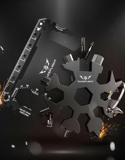 Load image into Gallery viewer, TF TAKEFLIGHT Tactical EDC Credit Card Multitool Set Black Screwdriver
