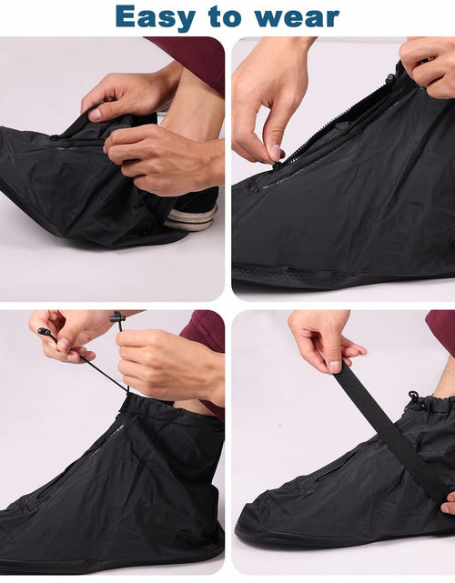 Load image into Gallery viewer, WFARH Waterproof Silicone Shoe Covers with Zipper Black Size X-Large
