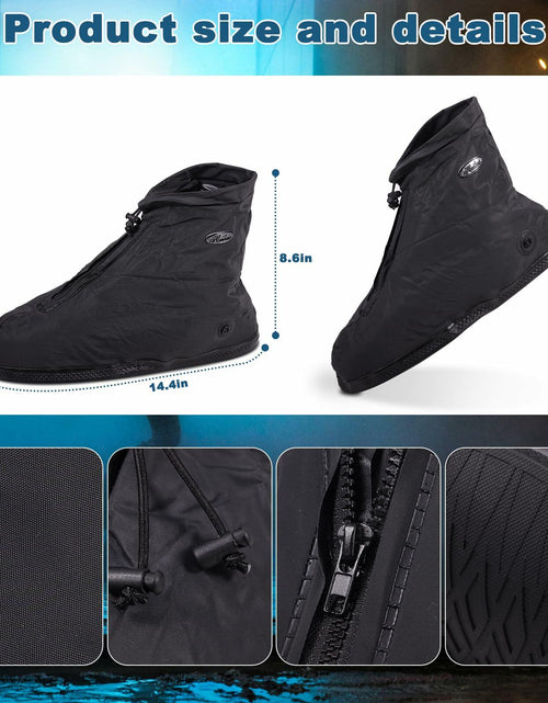 Load image into Gallery viewer, WFARH Waterproof Silicone Shoe Covers with Zipper Black Size X-Large
