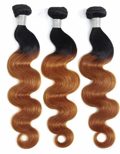Load image into Gallery viewer, IMAYLI Body Wave 10A 4 Bundles 100% Unprocessed Ombre Brazilian Hair T1B/30
