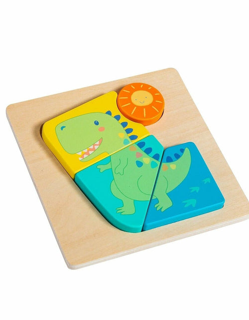 Load image into Gallery viewer, Mary Meyer LittleWood Wooden Dinosaur Puzzle 5.5x5.5 Inches Toddler Toy
