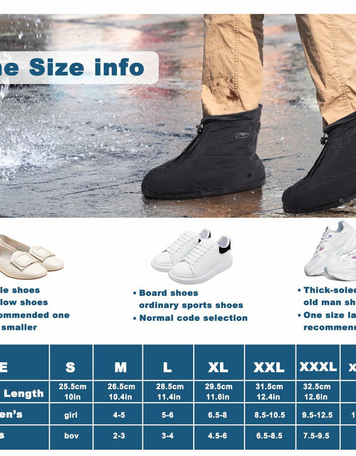 Load image into Gallery viewer, WFARH Waterproof Silicone Shoe Covers with Zipper Black Size X-Large
