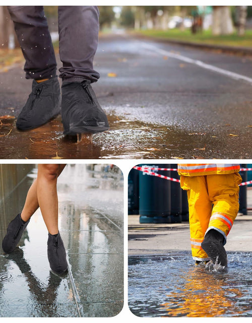 Load image into Gallery viewer, WFARH Waterproof Silicone Shoe Covers with Zipper Black Size X-Large
