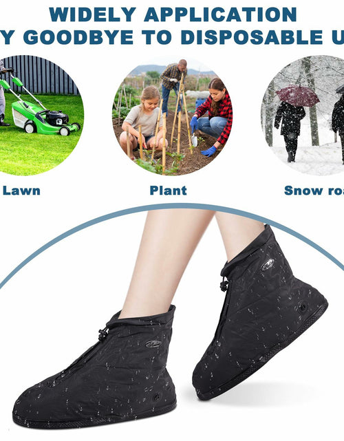 Load image into Gallery viewer, WFARH Waterproof Silicone Shoe Covers with Zipper Black Size X-Large
