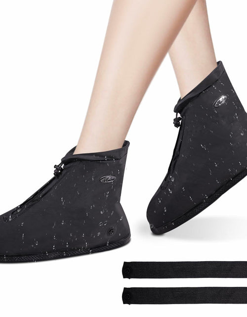 Load image into Gallery viewer, WFARH Waterproof Silicone Shoe Covers with Zipper Black Size X-Large
