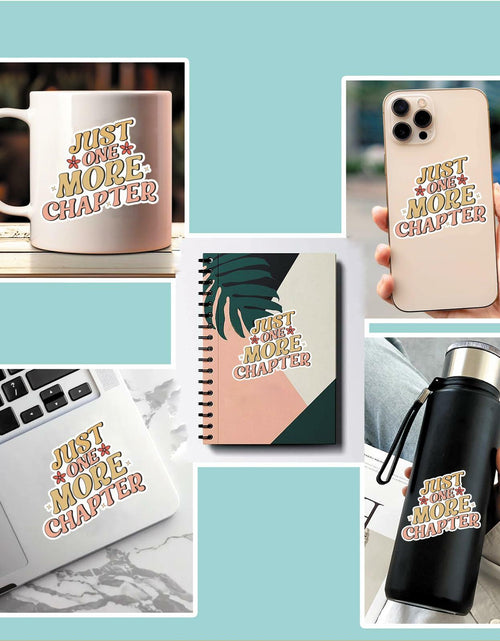 Load image into Gallery viewer, NAAFARI Just One More Chapter Waterproof Vinyl Stickers 3x2.8in 5pcs Multi Color
