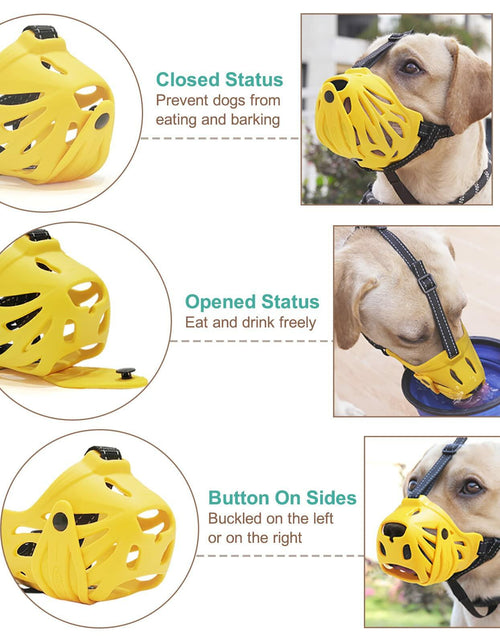 Load image into Gallery viewer, Petyouyou Dog Muzzle Basket Nylon Yellow XL Snout 10.75-12" Size XL
