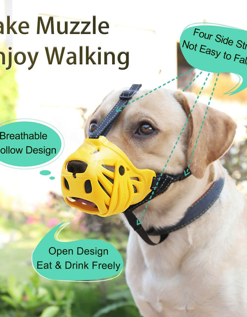 Load image into Gallery viewer, Petyouyou Dog Muzzle Basket Nylon Yellow XL Snout 10.75-12" Size XL
