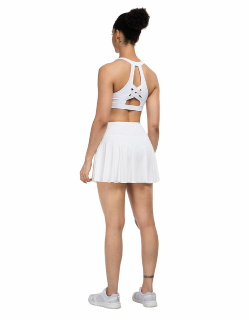 Load image into Gallery viewer, ATHVOTAR Women Tennis Skirt Pockets High Waisted Athletic Skorts White Size M
