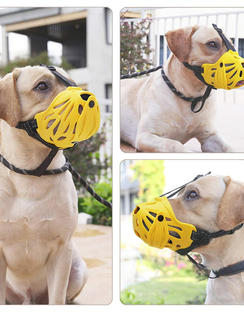 Load image into Gallery viewer, Petyouyou Dog Muzzle Basket Nylon Yellow XL Snout 10.75-12" Size XL
