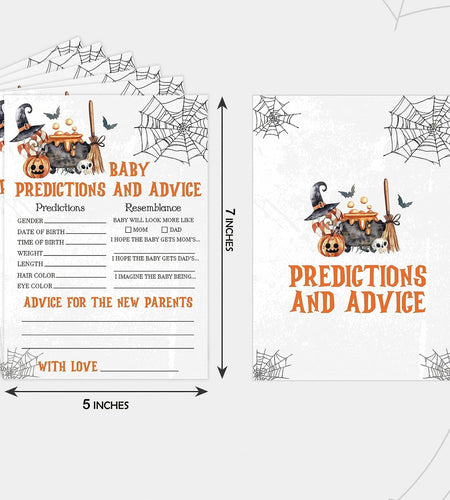 Tuyashua Halloween Baby Shower Prediction Advice Cards Set of 30 Orange Black