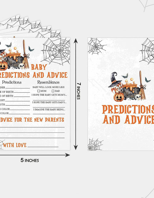 Load image into Gallery viewer, Tuyashua Halloween Baby Shower Prediction Advice Cards Set of 30 Orange Black
