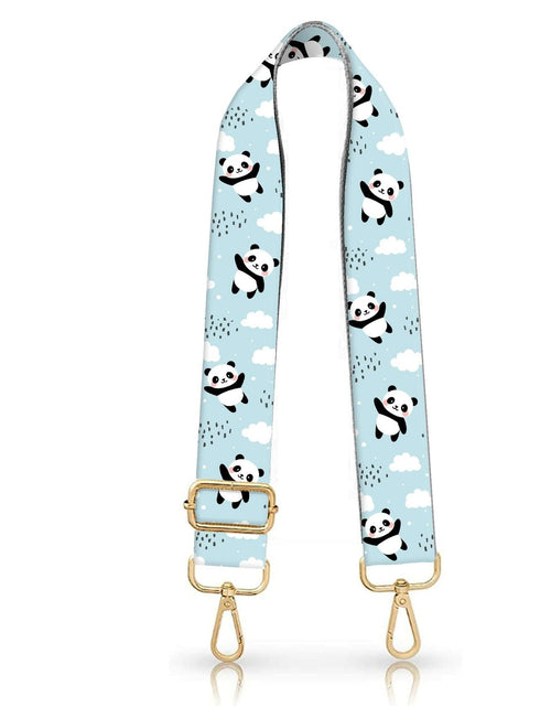 Load image into Gallery viewer, DANHRO Wide Adjustable Purse Crossbody Shoulder Strap Blue Pandas Rainbow Size L
