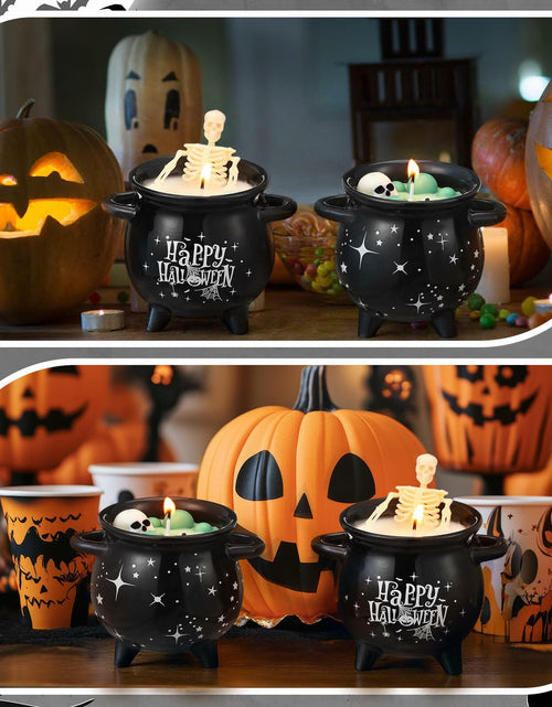 Load image into Gallery viewer, Conelist Halloween Skeleton Skull Candle Set Gothic Vintage Soybean Wax 2 Pcs
