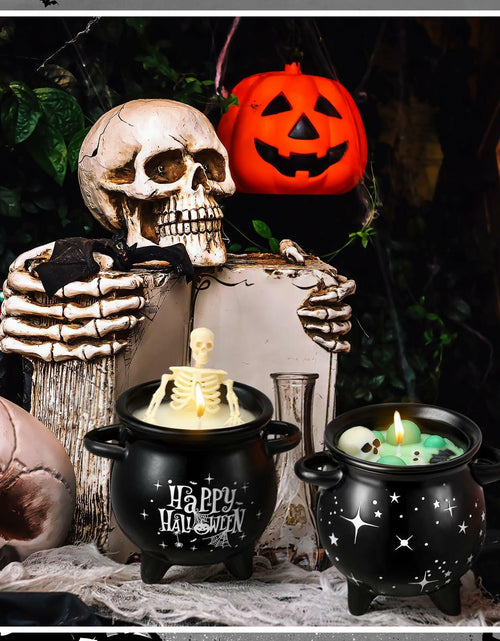 Load image into Gallery viewer, Conelist Halloween Skeleton Skull Candle Set Gothic Vintage Soybean Wax 2 Pcs
