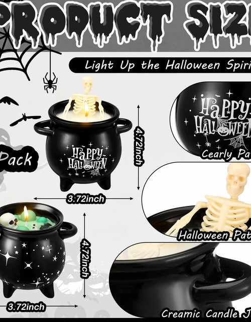 Load image into Gallery viewer, Conelist Halloween Skeleton Skull Candle Set Gothic Vintage Soybean Wax 2 Pcs
