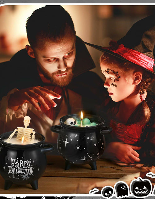 Load image into Gallery viewer, Conelist Halloween Skeleton Skull Candle Set Gothic Vintage Soybean Wax 2 Pcs
