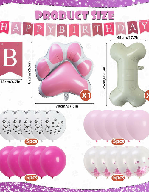 Load image into Gallery viewer, RANERVZ Pink Dog Paw Birthday Decorations Foil Curtain 3.3x6.6ft
