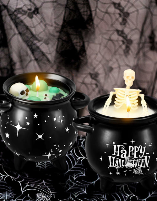 Load image into Gallery viewer, Conelist Halloween Skeleton Skull Candle Set Gothic Vintage Soybean Wax 2 Pcs
