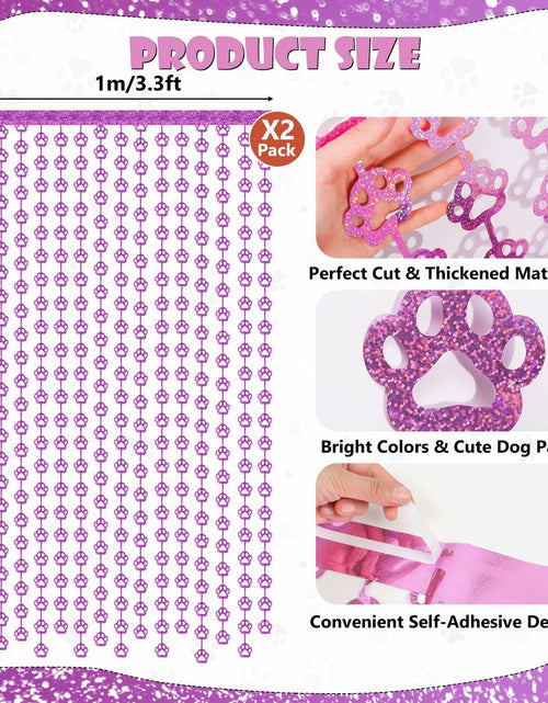 Load image into Gallery viewer, RANERVZ Pink Dog Paw Birthday Decorations Foil Curtain 3.3x6.6ft
