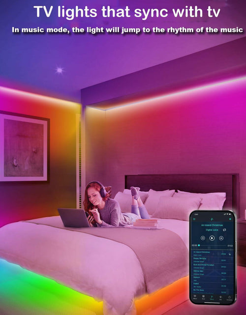 Load image into Gallery viewer, DTQJ 33FT IC-RGB LED Strip Lights Bluetooth Remote USB RGB Multi-Color
