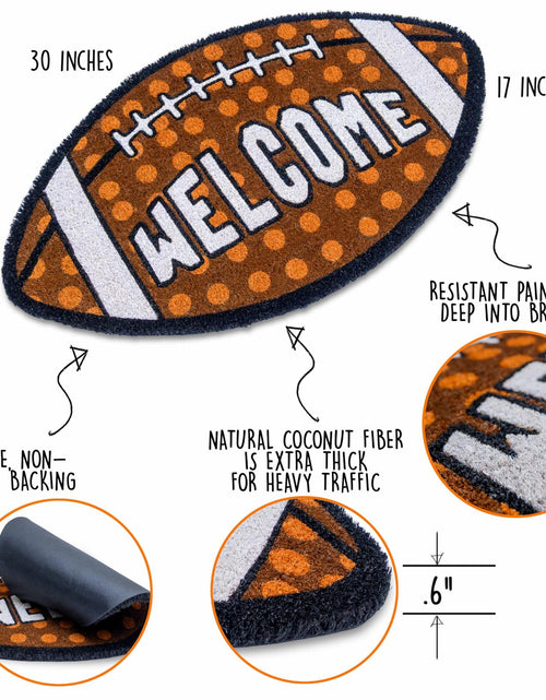 Load image into Gallery viewer, MAINEVENT Fall Football Door Mat 30x17 Inch Outdoor Coir Welcome Rug
