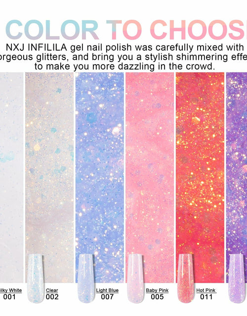 Load image into Gallery viewer, NXJ INFILILA Purple Glitter Poly Nail Gel Builder Glossy Thickening P12 15ML
