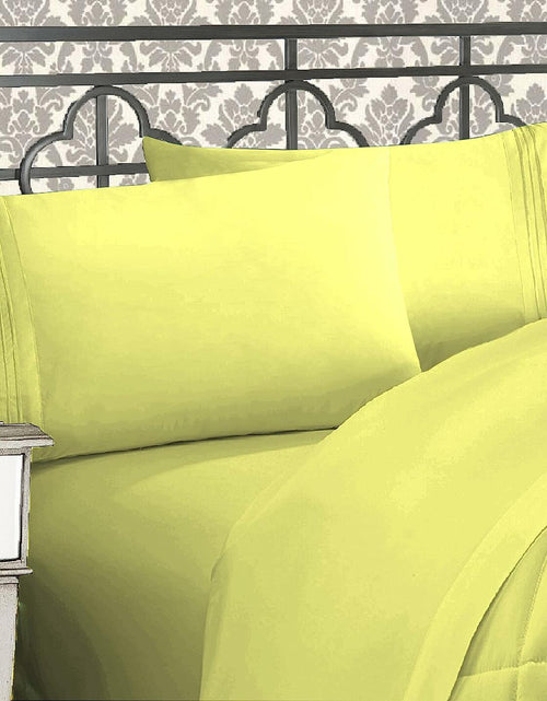 Load image into Gallery viewer, Elegant Comfort 1500 Microfiber 4-Piece Bed Sheet Set Twin/Twin XL Pistachio

