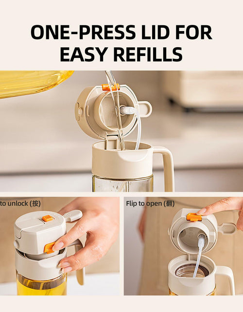 Load image into Gallery viewer, MDZF SWEET HOME Oil Sprayer 2-in-1 21oz Glass Olive Oil Dispenser Grey Panda
