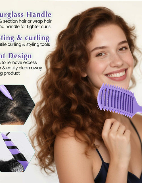 Load image into Gallery viewer, manrator Curl Defining Brush Purple Vented Detangling Frizz Control Hair
